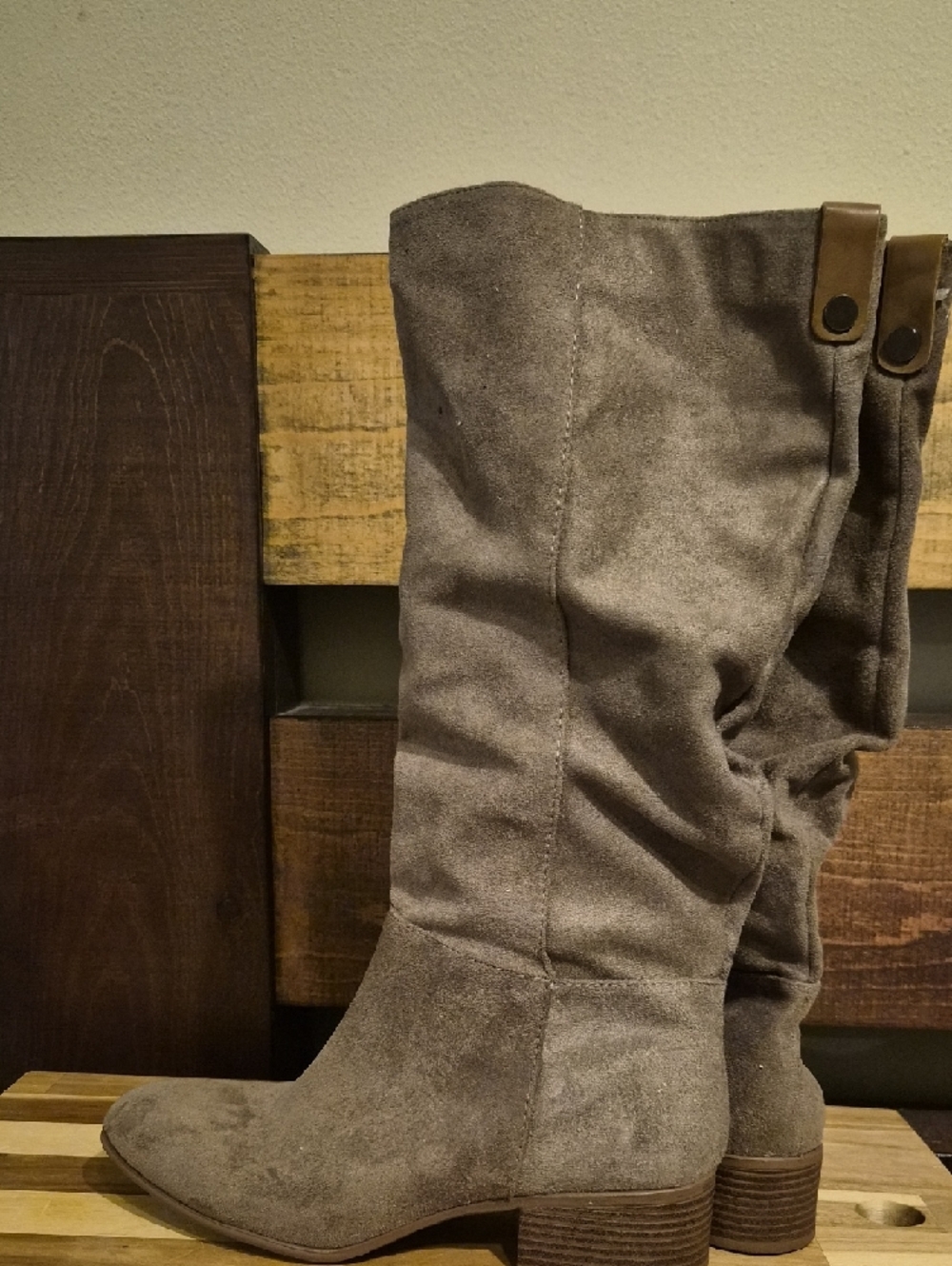 Merona Taupe Suede Slouch Knee-High Boots NEW - Picture 5 of 5